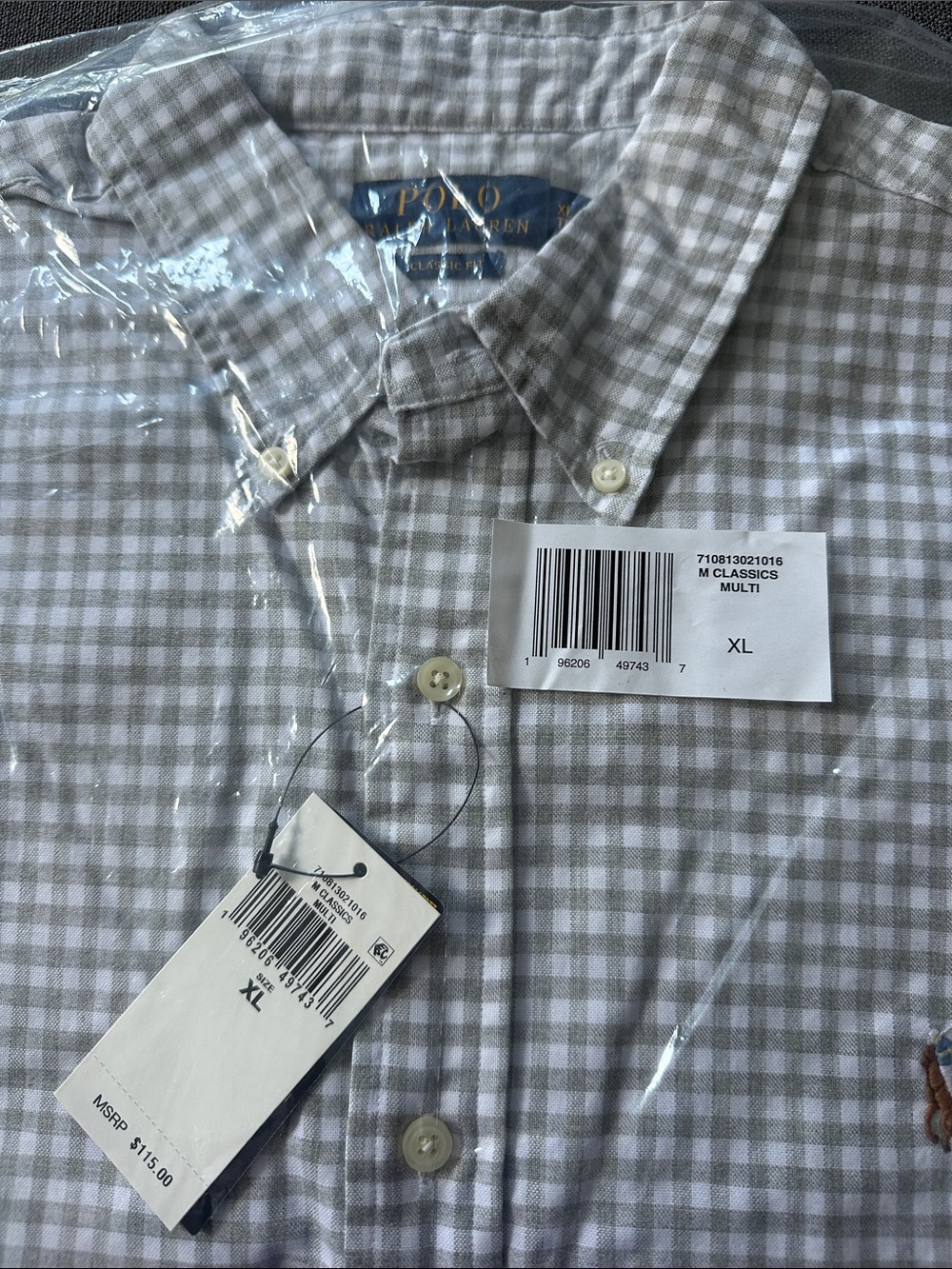 Polo by Ralph Lauren Light Gray & White Gingham Button-Down Shirt - Picture 2 of 3